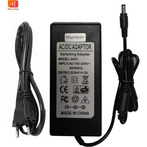 34V 2A AC/DC Adapter Charger 5.5*2.5 / 2.1MM DC Plug Alternative 34V 1.47A / 34V 1.58A Power Supply For Robot