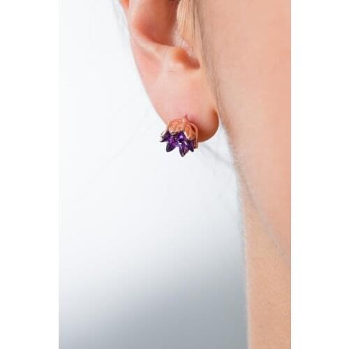 Womens Lotus flower Pattern 925 Sterling Silver Earrings Elegant Design Pleasing Appearance Different Design Quality Product Convenient 2021 Trend Style new