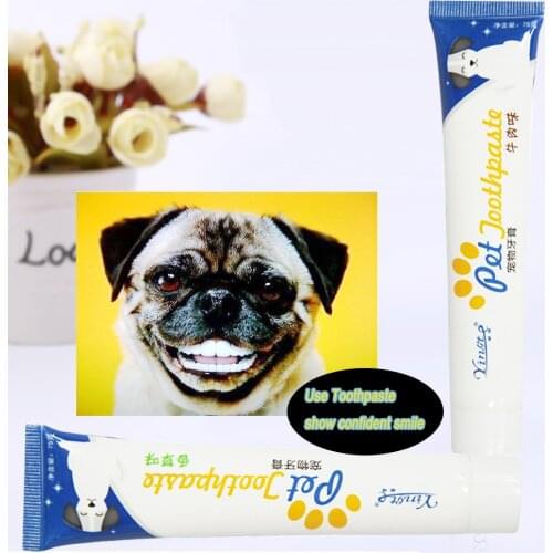 75g Beef Vanilla Flavored Pet Dog Toothpaste Enzymatic Puppy Toothpaste Best Oral Care Gel Help Teeth Remove Tartar and Plaque