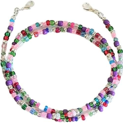 1PC Mask Hanging Chain Mask Strap Color Beaded Glasses Holder Anti-slip Anti-lost Beaded Mask Holder Handmade Mask Lanyard