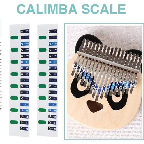 2pcs Kalimba Scale Stickers Thumb Piano Key Note Decals Musical Instrument Key Note Stickers for Beginner Music Accessories