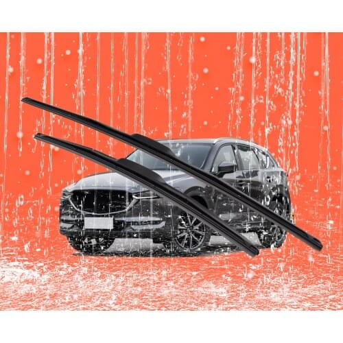 2 pcs Front Windshield Bracketless Wiper Blades Set 24"+18" Fit for J-Hook Mazda CX-5 2012-2015