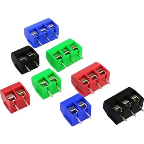 Free shipping 20Pcs/lot KF301-5.0-2P KF301-3P Pitch 5.0mm Straight Pin 2P 3P Screw PCB Terminal Block Connector Blue GREEN RED