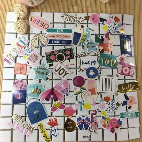 44 pcs Bloom Home Cardstock Die Cut Stickers for Scrapbooking Happy Planner/Card Making/Journaling Project Craft