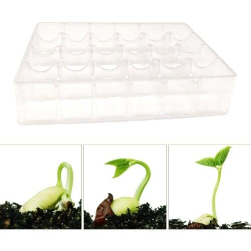 5PCS 24 Holes Plastic Growing Trays Seed Tray Seedling Starter Greenhouse Hydroponics Seedlings Plant Germination Starter Trays