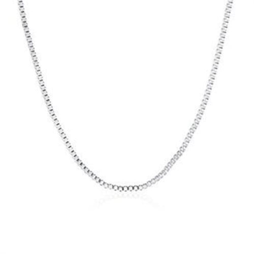 5PCS Selling high quality 925 silver necklace 1 mm 16-24 inches square chain fashion DIY box with silver chain