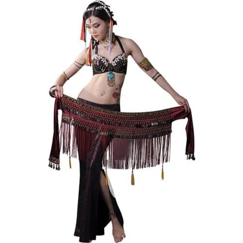 Belly Dance Accessories Woman Clothing Dancing Hip Scarf Girls Stage Performance Red Dance Belt Classical Tribal Hip Belt