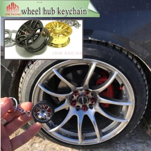Car Drift Tires Tyre Keyring Rear view Mirrow Pendent with 10-Spoke design for HSP HPI 1/10 Scale Drift Car Fans car keychain
