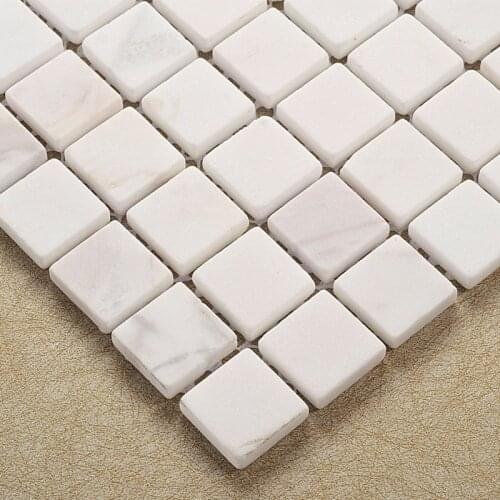 White natural stone mosaic tiles HMGM2025 for kitchen backsplash tile bathroom shower hallway wall mosaic free shipping