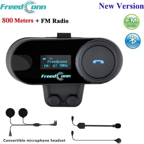 Freedconn TOM-SC Bluetooth Wireless Upgrade Motorcycle Helmet Interphone FM Radio Bluetooth Headset Helmet Intercom