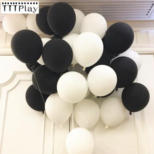 White Black Balloon 10pcs/lot Thick 2.2g Latex Balloons Wedding Decorations Inflatable Air Ball Children Birthday Party Supplies