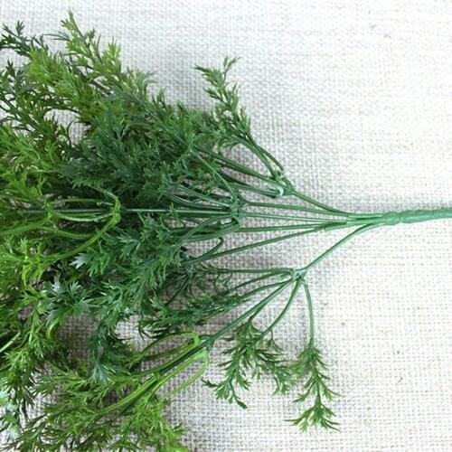 Green Artificial Plastic Plant 6 Branches Parsley Grass Indoor Home Decor