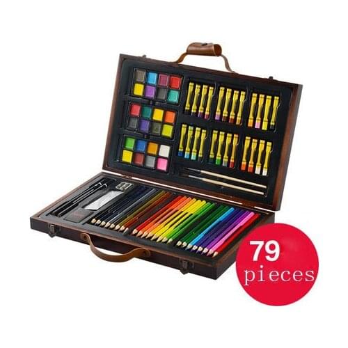 Art set for Kids 79 pieces for Sketching and Drawing Set with Wood Case Drawing Painting Set for Children Kids Art Tools