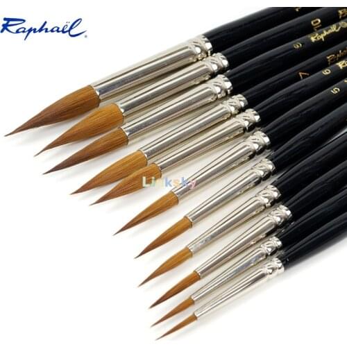 Raphael 8408 Kolinsky Sable Fine Point Round Watercolor Brush,Siberian and Manchurian Sable,Superior Resiliency, Spring and Snap