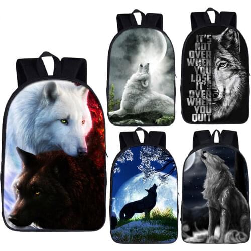 Cool Yin Yang Wolf Backpack for Teenager Girls Boys Children School Bags Women Men Rucksack Casual Daypacks Students Book Bag
