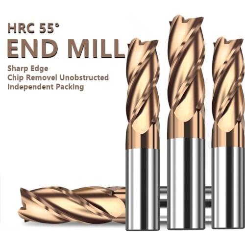 Hrc55 Carbide End Mill 1-6mm 4 Flutes Metal Key Seat Face Router Bit Milling Cutter Alloy Coating Drill Bits Cnc Maching Endmill