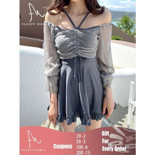 Cover-up Womens Swimsuits Pleated Hollow Out Bandage Ruffles High Waist One Piece Swimwear Casual Elegant Swimming Beach Wear