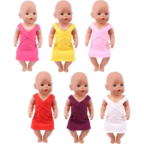 Doll Clothes Skirt With Cross Back Straps Fit 18 inch American&43 Cm Born Baby,Generation,Russian DIY Birthday Girls Toy Gift