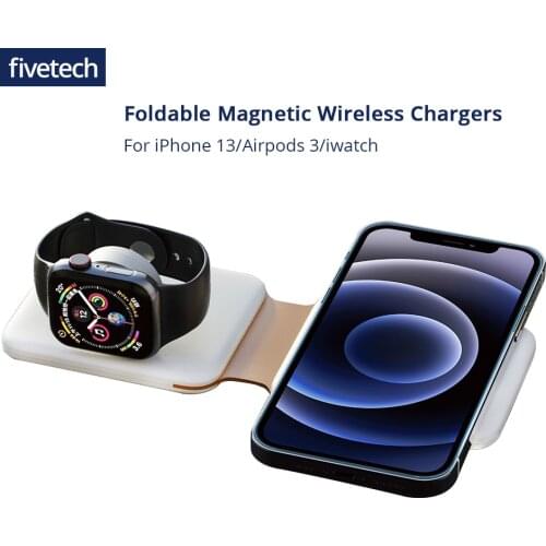 3 in 1 Foldable Magnetic Wireless Charger For iPhone 12 8 Plus Samsung S21 Xiaomi 11 10 QI Charging Pad For Apple Watch/Airpod