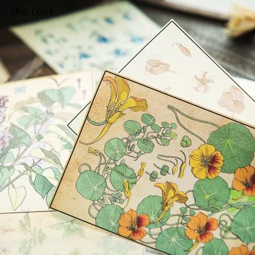Chzimade 8Pcs/lot Flower Vellum No Adhesive Paper Stickers Decorative For Scrapbooking DIY Card Making Happy Planner Crafts