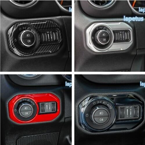 Lapetus Head Lights Lamp Switch Button Decoration Frame Cover Trim ABS Fit For Jeep Wrangler JL 2018 2019 2020 / 4 Colors