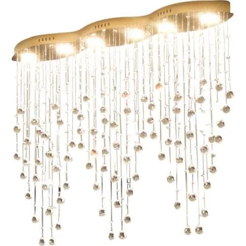 Nordic Restaurant Crystal Pendant Light Modern led Crystal Light Villa Bar Rectangular Pendant Lamp Luxury Crystal Hanging Lamps