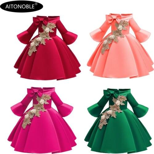 Aitonoble New Costume Christmas Dress Girls Dress Children Skirt Cosplay Christmas Dress For Girls With a Gift Bag