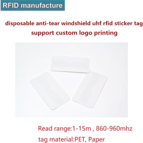 Passive uhf epc gen2 long range rfid glass tag vehicle access control rfid windshield card label sticker for parking solution