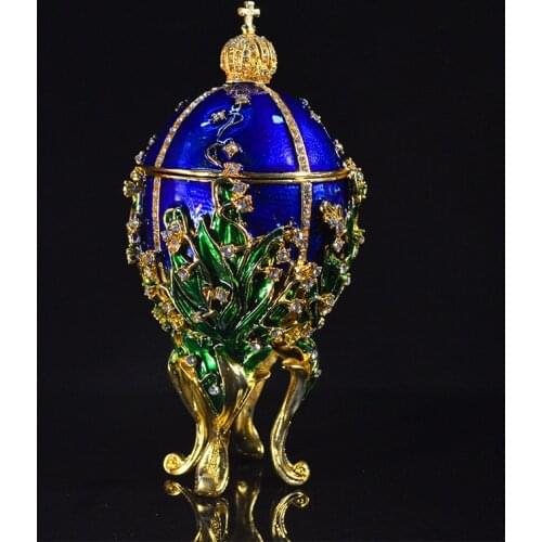 Qifu craft cross easter egg shape metal Jewelry box