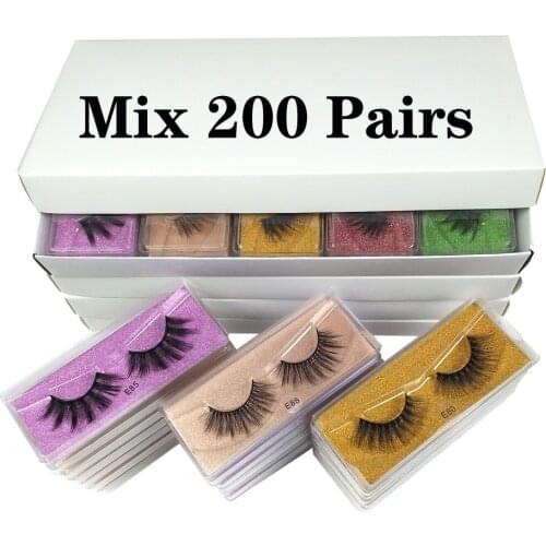 Mink Lashes Wholesale 30/50/100/200 3d Mink Eyelashes Set Luxury Dramatic faux cils In Bulk Colorful Card False Eyelashes