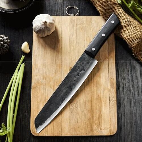 Hand Forged Duck Knife High Carbon Steel Roast Duck Knife Butcher Chef Knife Sharp Slicing Knife Kitchen Kitchen Tang Knife