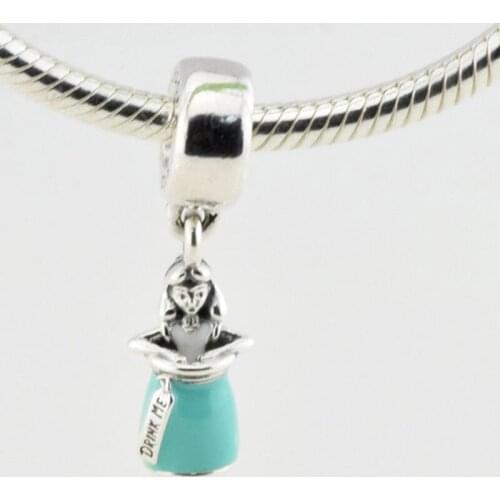 2020 Dangle Lady Dress Enamel Charms for Bracelets Women DIY Jewelry 925 Sterling Silver Charms for Jewelry Making