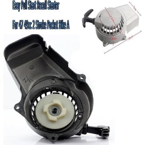 Black Plastic Easy Pull Start Recoil Starter For 47 49cc 2 Stroke Pocket Bike Minimoto Dirt Kid Crosser Quad ATV