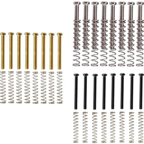 Tooyful Pack of 8 Metal Humbucker Double Coil Pickup Frame Screws Springs 3mm for Electric Guitar Replacement Parts