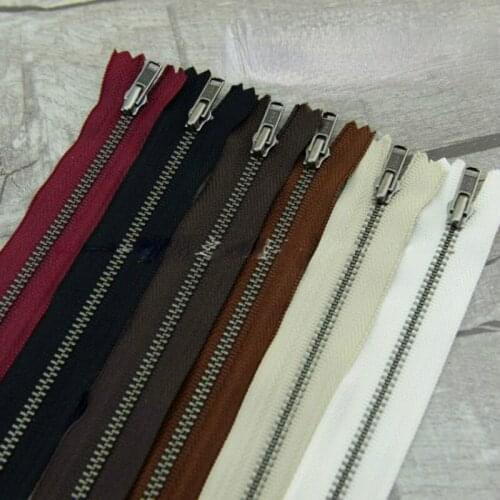 20pcs/lot VINTAGE Metal YKK Zipper 20cm 25cm 30cm CLOSE END Off White Red Black Coffee Handbag Wallet Arts Crafts DIY
