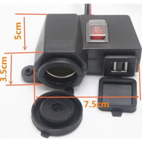 Waterproof Motorcycle USB Cell phone GPS Cigarette Lighter Charger For Honda