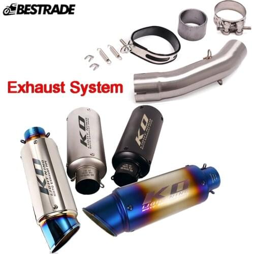 Motorcycle Exhaust System Middle Link Pipe Slip On 51mm Mufflers Tube Modified For Duke 250 390 RC390 Duke 250ADV 390ADV 2021