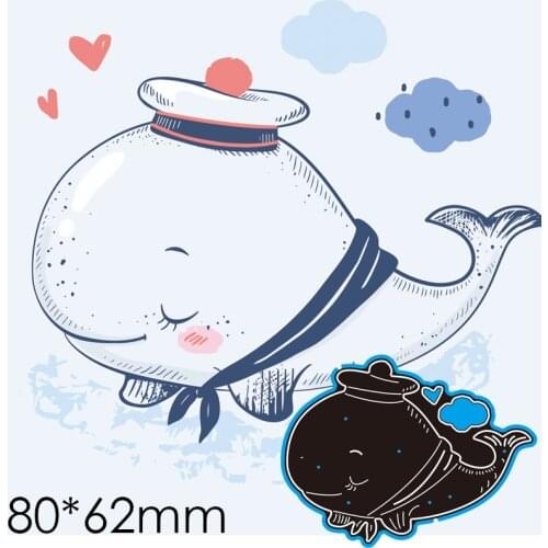 Cutting Dies Cute Whale New Metal DIY Album Paper Craft Embossing Stencil Greeting Card Decoration 80*62mm