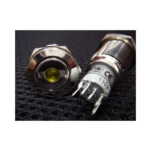 Yellow LED Dot Light SPDT ON-(ON) Switches 110V Y11D