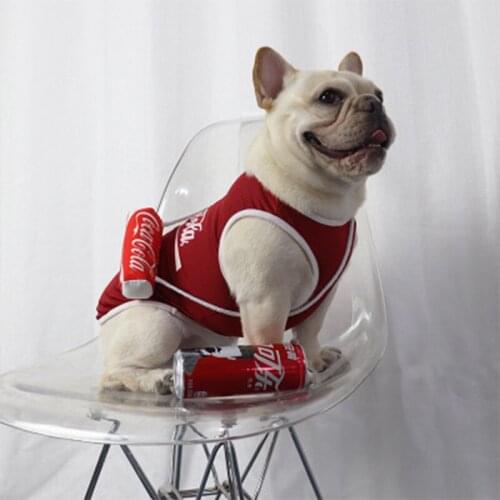 Dog and cat breathable thin Pet tide brand mesh vest cola toffee basketball clothes law fighting pug spring and summer dress