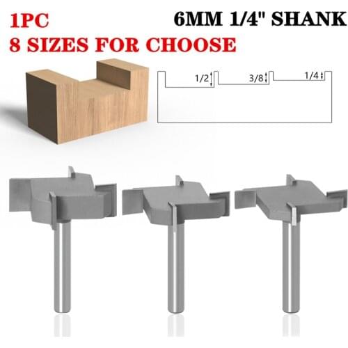 1-4pcs 6mm Shank T Type Jointing & Slotting Cutter 4 Edge T-Track Slotting & T-Slot Wood Router Bit Milling Cutter For Wood