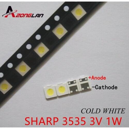 100PCS For SHARP LED TV Application LCD Backlight for TV LED Backlight 1W 3V 3535 3537 Cool white GM5F22ZH10A