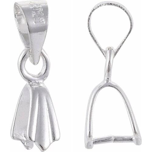 100pcs Brass Ice Pick Pinch Bails Pendant Pinch Clasps Bail Connectors for DIY Jewelry Dangle Beads Charms Making 15x5mmm