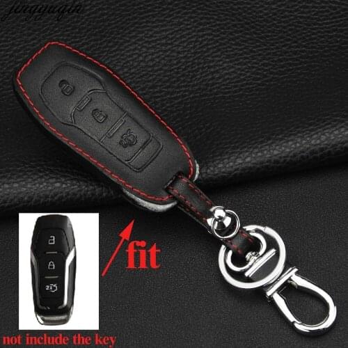 10p 3 Buttons Remote Car Key Case Cover Leather For Ford Mustang Taurus New Mondeo Smart Key Shell New Sharp Remote Control