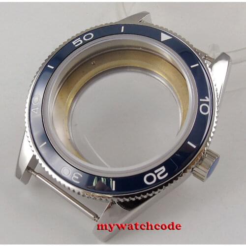 41mm blue ceramic bezel sapphire cystal Watch Case fit ETA 2824 2836 MOVEMENT