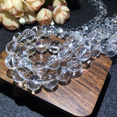 AA rainbow white Quartz 8/10/12mm 15" for DIY jewelry making loose beadsFPPJ wholesale nature gemstone