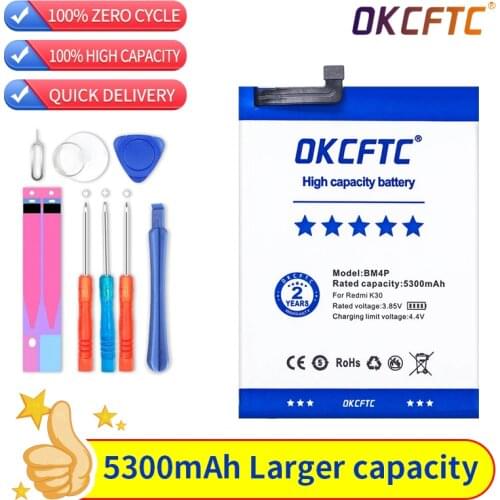 OKCFTC New High Qulity 4500mAh BM4p 5300mAh BM4Q Battery For Xiaomi Redmi K30 Pro Ultra Zoom 4G 5G K30Pro Battery + Tools