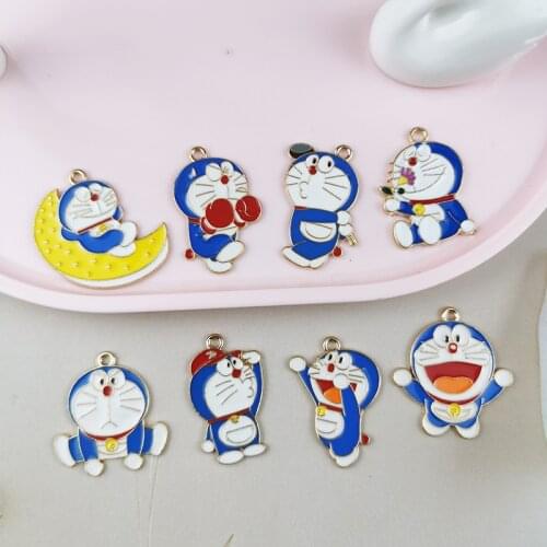 ApeUr 10pcs Variety Cute Cartoon Character Zinc Alloy Enamel Moon Charms for Jewelry Making Necklaces Earrings Accessories