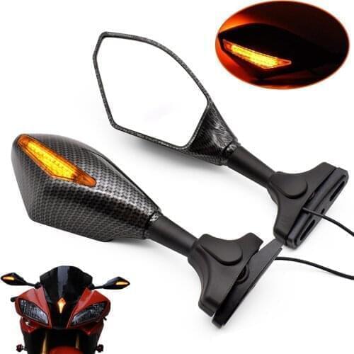 For Honda cb400 Hornet CB599 CB600 CB919 NC700 S X VF750 Motorcycle Side Rearview Mirrors Turn Signals Indicator With LED Lights