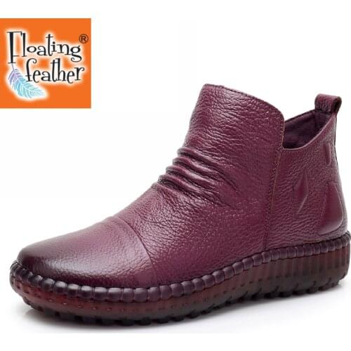 Sansom Spring/Autumn Ankle Boots Womens Genuine Leather Shoes Woman Casual Chelsea Boots Female Flat With Zip Retro Botas Mujer